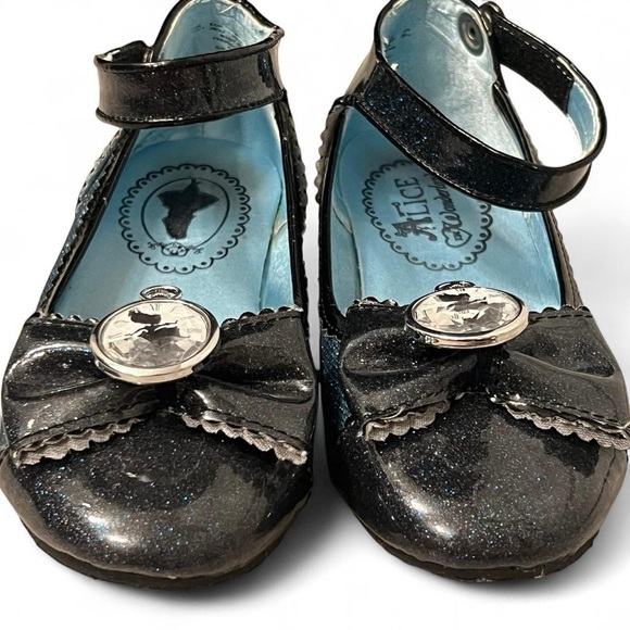 Disney Store Black Alice in Wonderland Mary Janes US Little Girl 13/1 - Picture 4 of 8